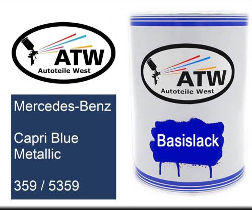 Mercedes-Benz, Capri Blue Metallic, 359 / 5359: 500ml Lackdose, von ATW Autoteile West.